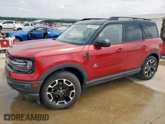 2021 Ford Bronco Sport Outer Banks z VIN 3FMCR9C64MRA72912, wystawiony jako Copart lot #54265395 z przebiegiem 28 272 mil mil oraz Szkoda całkowita • Salvage title. Historia ofert i sprzedaży dostępna na DreamBid. Obrazek 1.