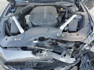 2023 Genesis G70 3.3T with VIN KMTG54TE5PU117687, listed as a Copart auction lot 76373174 with 41,892 mi miles and Salvage Title. Bid and sale history available at carsss.com. Image 11.