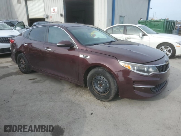 2016 Kia Optima LX Turbo with VIN 5XXGT4L13GG010757, listed as a Copart auction lot 45163025 with 104,795 mi miles and Salvage Title. Bid and sale history available at carsss.com. Image 4.