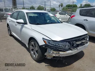 2018 Honda Accord EX-L z VIN 1HGCV1F57JA030696, wystawiony jako IAAI lot #42245584 z przebiegiem 63 846 mil mil oraz . Historia ofert i sprzedaży dostępna na DreamBid. Obrazek 1.