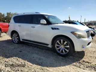 2012 Infiniti QX56 7-passenger with VIN JN8AZ2NF8C9517540, listed as a Copart auction lot 75046604 with 213,468 mi miles and Salvage Title. Bid and sale history available at carsss.com. Image 4.