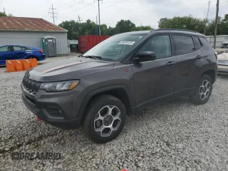 2022 Jeep Compass Trailhawk with VIN 3C4NJDDB9NT233908, listed as a Copart auction lot 56428125 with 16,570 mi miles and Salvage title. Bid and sale history available at DreamBid. Image 1.