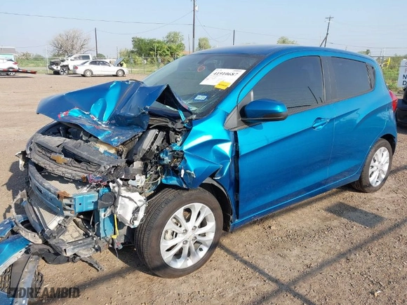 2019 Chevrolet Spark LT with VIN KL8CD6SA9KC728162, listed as a IAAI auction lot 41910687 with 1 mi miles. Bid and sale history available at carsss.com. Image 2.