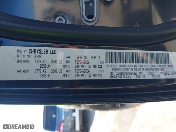 2009 Dodge Ram 1500 SLT with VIN 1D3HB18T19S764885, listed as a IAAI auction lot 41981930 with 157,536 mi miles. Bid and sale history available at carsss.com. Image 9.