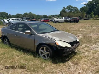 2003 Acura RSX with VIN JH4DC54873S002163, listed as a Copart auction lot 55529755 with 0 mi miles and Salvage Title. Bid and sale history available at carsss.com. Image 1.