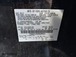 2014 Ford Flex SEL with VIN 2FMGK5C83EBD09261, listed as a IAAI auction lot 41914525 with 281,741 mi miles. Bid and sale history available at carsss.com. Image 9.