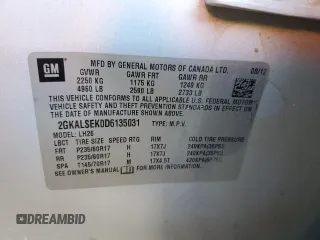 2013 GMC Terrain SLE с VIN 2GKALSEK0D6135031, выставлен на аукционе Copart как лот 50092645 с пробегом 128 784 миль миль и Списание • Salvage title. История ставок и продаж доступна на DreamBid. Изображение 14.