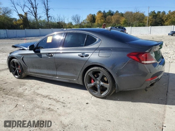2019 Genesis G70 3.3T Advanced with VIN KMTG34LE1KU022137, listed as a Copart auction lot 76611254 with 59,082 mi miles and Salvage Title. Bid and sale history available at carsss.com. Image 2.
