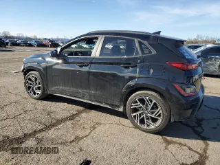 2023 Hyundai Kona N Line with VIN KM8K3CA30PU012643, listed as a Copart auction lot 44437365 with 39,334 mi miles and Salvage Title. Bid and sale history available at carsss.com. Image 2.