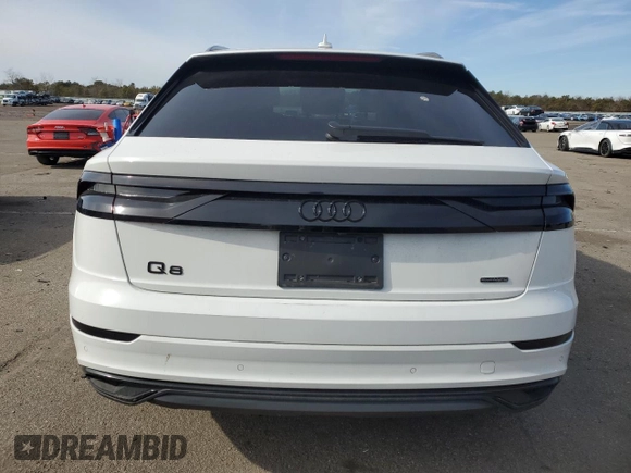 2022 Audi Q8 Premium Plus with VIN WA1BVBF1XND010860, listed as a Copart auction lot 43345745 with 34,568 mi miles and Salvage Title. Bid and sale history available at carsss.com. Image 6.