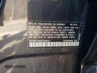 2019 Volkswagen Arteon SE z VIN WVWBR7AN5KE009221, wystawiony jako Copart lot #47255155 z przebiegiem 134 120 mil mil oraz Szkoda całkowita • Salvage title. Historia ofert i sprzedaży dostępna na DreamBid. Obrazek 12.