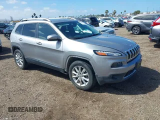 2017 Jeep Cherokee Limited with VIN 1C4PJMDB4HW518815, listed as a IAAI auction lot 41798567 with 68,332 mi miles. Bid and sale history available at carsss.com. Image 1.