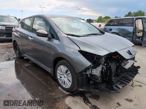 2024 Nissan LEAF S with VIN 1N4AZ1BV5RC555956, listed as a Copart auction lot 60755845 with 9,587 mi miles and Salvage title. Bid and sale history available at DreamBid. Image 14.