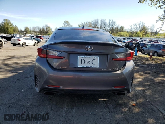 2017 Lexus RC 350 with VIN JTHSE5BC5H5008414, listed as a Copart auction lot 53828685 with 110,943 mi miles and Salvage title. Bid and sale history available at DreamBid. Image 6.