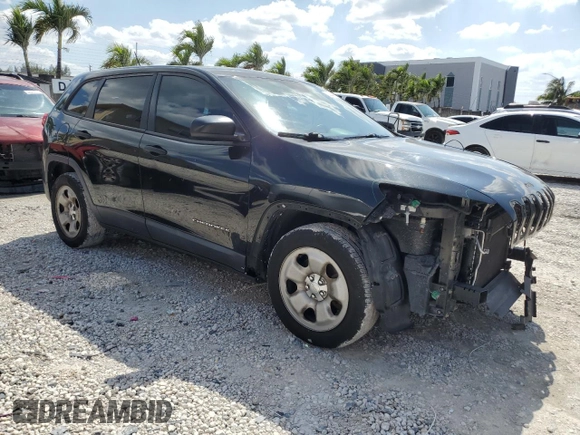 2014 Jeep Cherokee Sport with VIN 1C4PJLAB7EW123442, listed as a Copart auction lot 52294125 with 189,047 mi miles and Salvage Title. Bid and sale history available at DreamBid. Image 4.