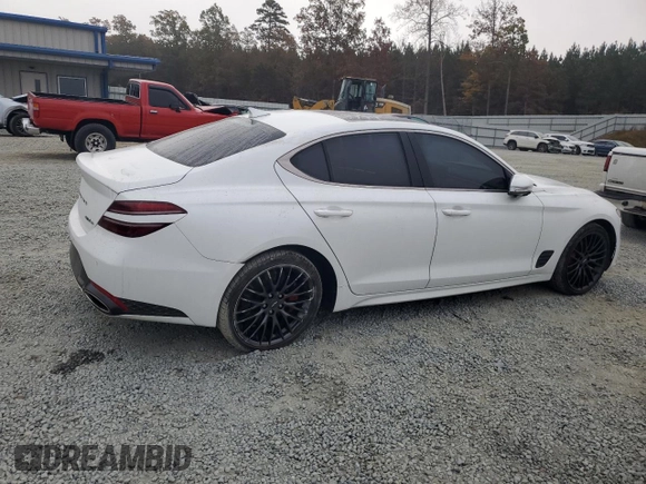 2022 Genesis G70 Launch Edition with VIN KMTG14TE7NU082238, listed as a Copart auction lot 79286854 with 25,071 mi miles and Salvage Title. Bid and sale history available at DreamBid. Image 3.