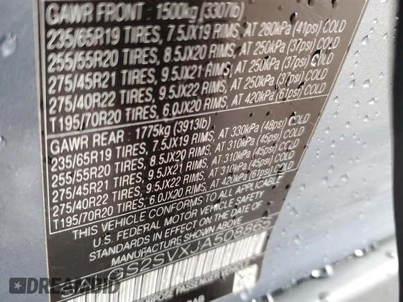 2018 Land Rover Range Rover HSE z VIN SALGS2SVXJA508865, wystawiony jako Copart lot #51896025 z przebiegiem 59 674 mil mil oraz Szkoda całkowita • Salvage title. Historia ofert i sprzedaży dostępna na DreamBid. Obrazek 13.