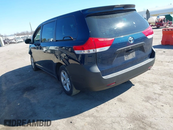 2012 Toyota Sienna with VIN 5TDZK3DC0CS196952, listed as a IAAI auction lot 41674818 with 135,630 mi miles and . Bid and sale history available at DreamBid. Image 3.