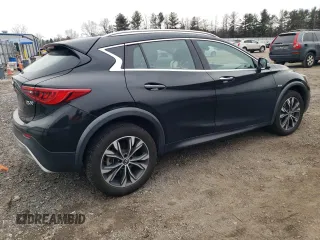 2018 Infiniti QX30 Luxury with VIN SJKCH5CR8JA057438, listed as a Copart auction lot 46756635 with 61,255 mi miles and Salvage title. Bid and sale history available at DreamBid. Image 3.