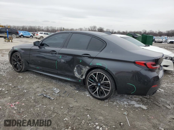 2021 BMW 5 Series 540i with VIN WBA53BJ04MCF43184, listed as a Copart auction lot 45384945 with 48,290 mi miles and Salvage Title. Bid and sale history available at DreamBid. Image 2.