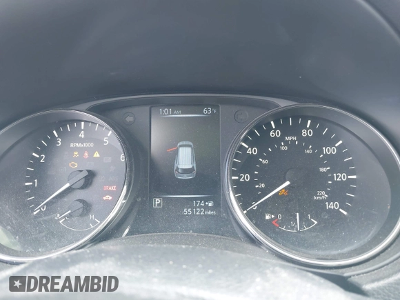 2017 Nissan Rogue SV with VIN KNMAT2MT4HP596082, listed as a IAAI auction lot 42320018 with 55,122 mi miles and . Bid and sale history available at DreamBid. Image 7.