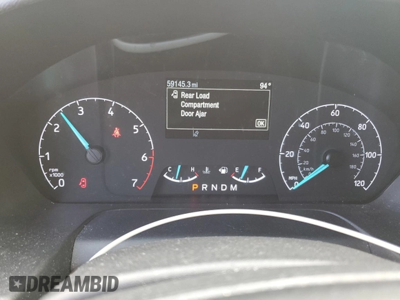 2023 Ford Transit with VIN 1FTBW1YG7PKB75200, listed as a Copart auction lot 60850425 with 59,145 mi miles and Salvage title. Bid and sale history available at DreamBid. Image 9.