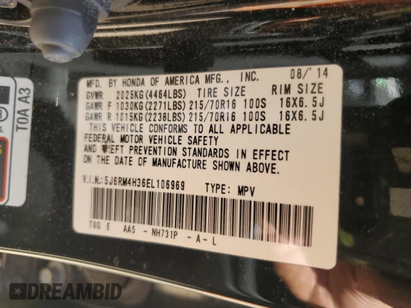 2014 Honda CR-V LX with VIN 5J6RM4H36EL106969, listed as a Copart auction lot 52629785 with 74,490 mi miles and Salvage Title. Bid and sale history available at carsss.com. Image 13.