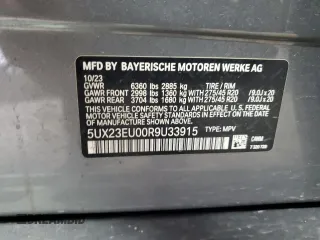 2024 BMW X5 xDrive40i z VIN 5UX23EU00R9U33915, wystawiony jako Copart lot #58737875 z przebiegiem Nie podano mil oraz Czysty tytuł • Clean title. Historia ofert i sprzedaży dostępna na DreamBid. Obrazek 13.