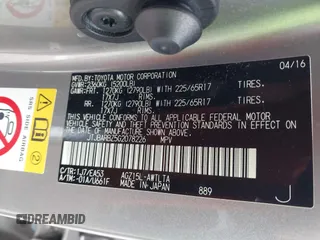 2016 Lexus NX 200t with VIN JTJBARBZ5G2078226, listed as a IAAI auction lot 41764346 with 107,912 mi miles and . Bid and sale history available at DreamBid. Image 9.