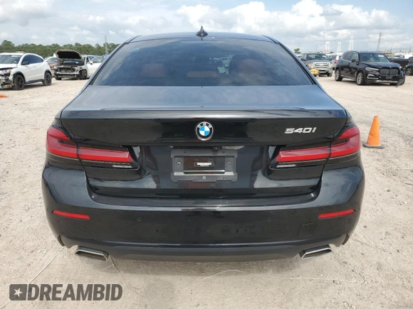 2023 BMW 5 Series 540i with VIN WBA53BJ07PCM01445, listed as a Copart auction lot 55084525 with 20,598 mi miles and Salvage title. Bid and sale history available at DreamBid. Image 6.