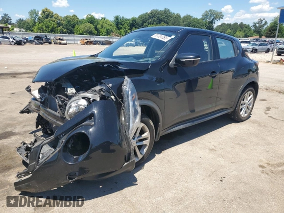 2015 Nissan Juke SV with VIN JN8AF5MV5FT558184, listed as a Copart auction lot 57761285 with 57,025 mi miles and Salvage title. Bid and sale history available at DreamBid. Image 1.