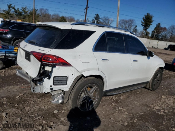 2021 Mercedes-Benz GLE with VIN 4JGFB4KB5MA567746, listed as a Copart auction lot 87651525 with 0 mi miles and Salvage Title. Bid and sale history available at carsss.com. Image 3.