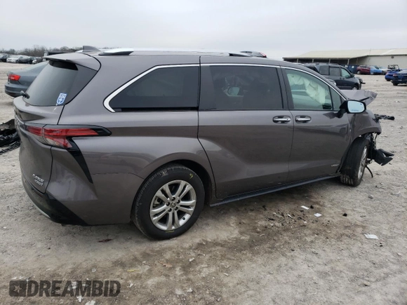 2021 Toyota Sienna Limited with VIN 5TDESKFC1MS013209, listed as a Copart auction lot 41852515 with 66,584 mi miles and Salvage Title. Bid and sale history available at DreamBid. Image 3.