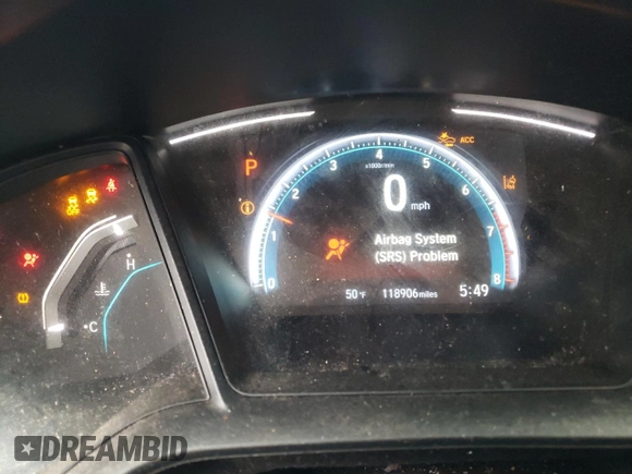 2019 Honda Civic LX with VIN 2HGFC2F66KH541403, listed as a Copart auction lot 48694535 with 118,906 mi miles and Salvage Title. Bid and sale history available at DreamBid. Image 9.