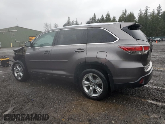 2016 Toyota Highlander Hybrid Limited with VIN 5TDDCRFHXGS020659, listed as a Copart auction lot 43476695 with 92,967 mi miles and Salvage Title. Bid and sale history available at carsss.com. Image 2.