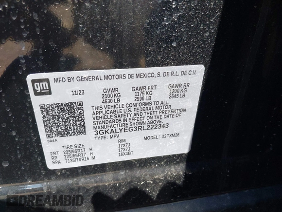 2024 GMC Terrain AT4 z VIN 3GKALYEG3RL222343, wystawiony jako IAAI lot #42238637 z przebiegiem 11 837 mil mil oraz . Historia ofert i sprzedaży dostępna na DreamBid. Obrazek 9.