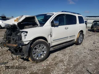 2015 Nissan Armada Platinum z VIN 5N1BA0NC2FN616573, wystawiony jako Copart lot #47983155 z przebiegiem Nie podano mil oraz Szkoda całkowita • Salvage title. Historia ofert i sprzedaży dostępna na DreamBid. Obrazek 1.