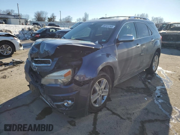 2014 Chevrolet Equinox LTZ with VIN 2GNALDEK8E6154992, listed as a Copart auction lot 89161245 with 86,437 mi miles and Salvage Title. Bid and sale history available at carsss.com. Image 1.