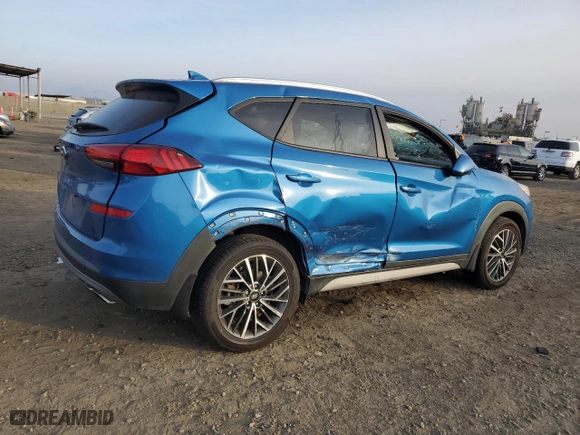 2021 Hyundai Tucson Limited with VIN KM8J33AL4MU356421, listed as a Copart auction lot 87273174 with 33,647 mi miles and Salvage Title. Bid and sale history available at carsss.com. Image 3.