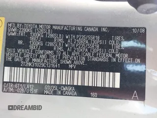 2009 Lexus RX 350 with VIN 2T2HK31U29C131641, listed as a IAAI auction lot 41801599 with 181,910 mi miles and . Bid and sale history available at DreamBid. Image 9.