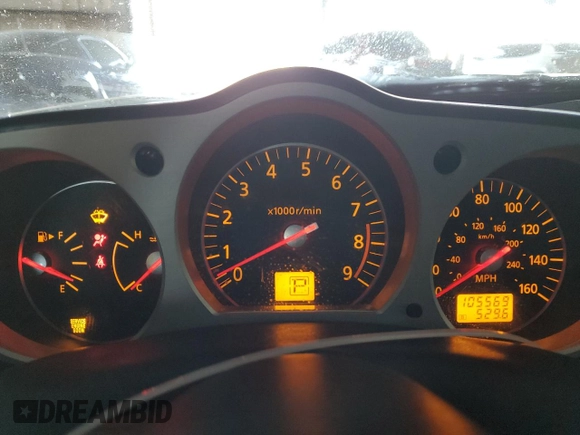 2008 Nissan 350Z Enthusiast with VIN JN1BZ36A88M851177, listed as a Copart auction lot 46493085 with 105,569 mi miles and Salvage Title. Bid and sale history available at DreamBid. Image 9.