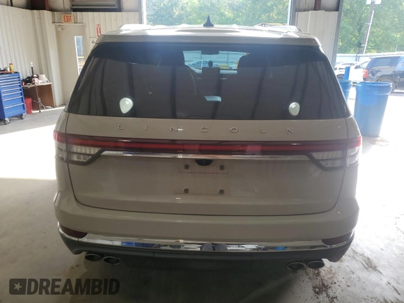 2021 Lincoln Aviator Reserve with VIN 5LM5J7XC9MGL13856, listed as a Copart auction lot 53813935 with 56,816 mi miles and Salvage title. Bid and sale history available at DreamBid. Image 6.