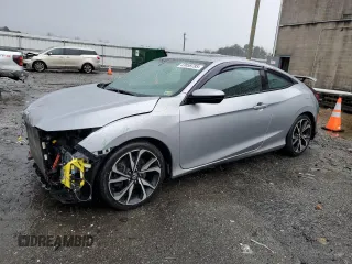 2018 Honda Civic Si Coupe with VIN 2HGFC3A5XJH753823, listed as a Copart auction lot 43058785 with 95,401 mi miles and Salvage Title. Bid and sale history available at carsss.com. Image 1.