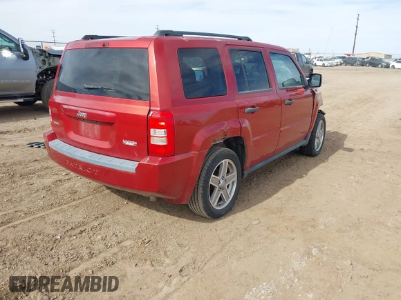 2008 Jeep Patriot Sport with VIN 1J8FF28W58D515280, listed as a IAAI auction lot 41535128 with 160,353 mi miles. Bid and sale history available at carsss.com. Image 4.