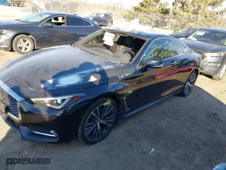 2019 Infiniti Q60 3.0t LUXE with VIN JN1EV7EL7KM291226, listed as a IAAI auction lot 41466302 with 47,142 mi miles. Bid and sale history available at carsss.com. Image 2.