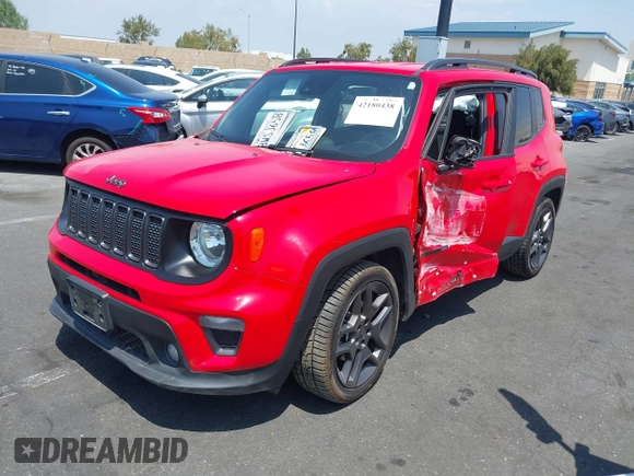 2021 Jeep Renegade Latitude with VIN ZACNJCBB4MPM32798, listed as a IAAI auction lot 42180438 with 31,859 mi miles and . Bid and sale history available at DreamBid. Image 2.