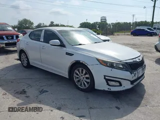2015 Kia Optima EX with VIN 5XXGN4A72FG414486, listed as a IAAI auction lot 41870529 with 119,029 mi miles. Bid and sale history available at carsss.com. Image 1.