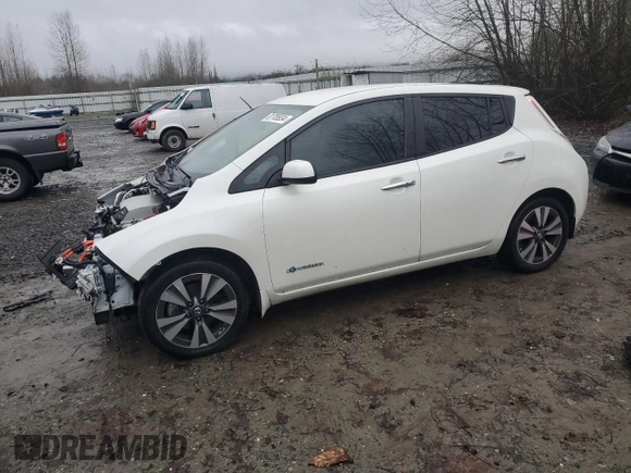 2016 Nissan LEAF S with VIN 1N4BZ0CP0GC304371, listed as a Copart auction lot 81785834 with 57,539 mi miles and Salvage Title. Bid and sale history available at carsss.com. Image 1.