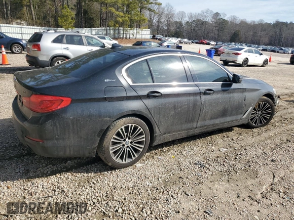 2019 BMW 5 Series 530e xDrive with VIN WBAJB1C56KB375178, listed as a Copart auction lot 46592325 with 114,419 mi miles and Salvage title. Bid and sale history available at DreamBid. Image 3.
