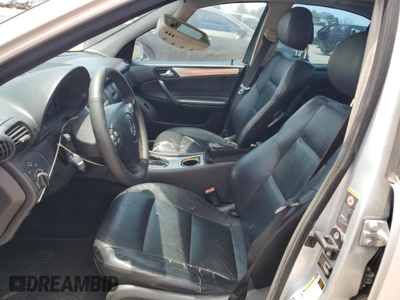 2006 Mercedes-Benz C 230 Sport with VIN WDBRF52H56F783116, listed as a Copart auction lot 57958845 with 122,840 mi miles and Salvage title. Bid and sale history available at DreamBid. Image 7.